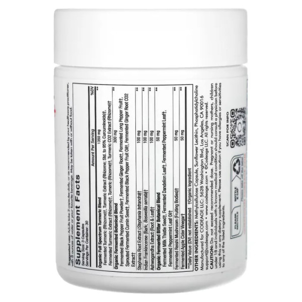 Ліпосомальна куркума, комплекс, Liposomal Turmeric+, Codeage, 90 вегетаріанських капсул