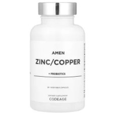 Цинк та мідь з пробіотиками, Zinc Copper + Probiotics Amen CodeAge, 90 рослинних капсул