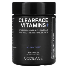 Вітаміни для шкіри, Codeage Clearface Vitamins+, 90 капсул