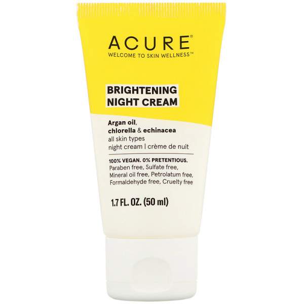 Нічний крем, Night Cream, Acure Organics, освітлюючий, 50 мл