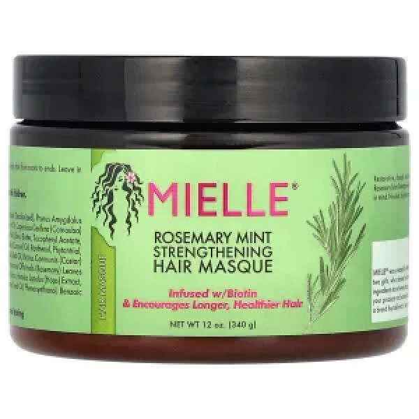 Маска для волосся зміцнююча, Strengthening Hair Masque, Mielle, розмарин та м'ята, 340 г