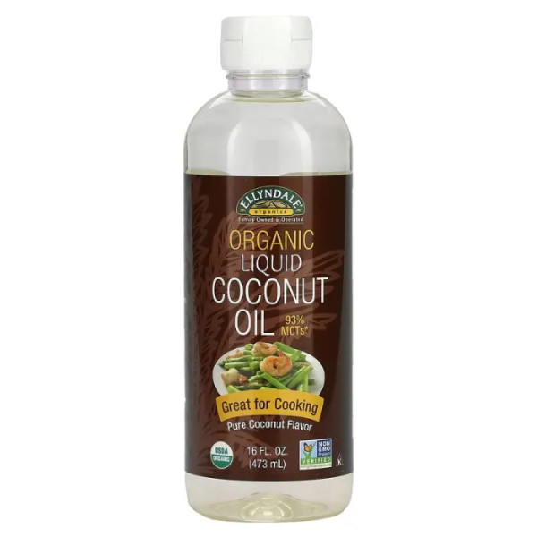 Кокосова олія, Coconut Oil, Now Foods, органічна, рідка, чистий кокосовий смак, 473 мл