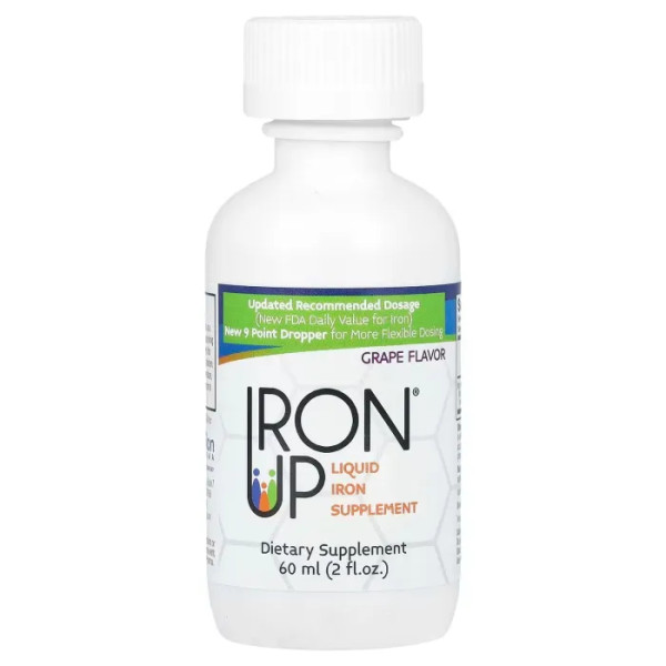 Залізо, Liquid Iron Supplement, A.C. Grace Company, зі смаком винограду, 60 мл