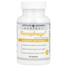Підтримка мікрофлори 1000000 PFU, Arthur Andrew Medical Floraphage Probiotic Multiplier, 30 веганських капсул