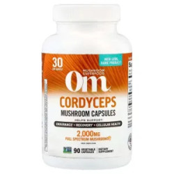 Кордіцепс 2000 мг, Om Mushrooms Cordyceps, 90 вегетаріанських капсул
