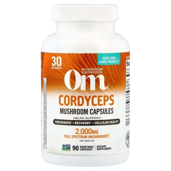 Кордіцепс, Cordyceps, Om Mushrooms, 2000 мг, 90 вегетаріанських капсул