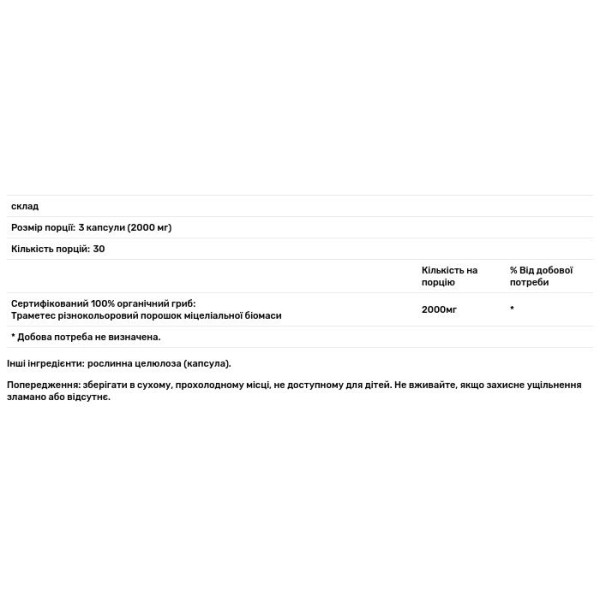 Траметес різнокольоровий, Turkey Tail, Om Mushrooms, 667 мг, 90 капсул