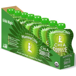 Чіа-пюре органік зелена магія, Chia Squeeze Mamma Chia, 8 пакетів по 99 г