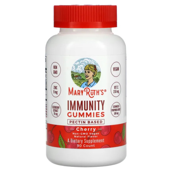 Імунна підтримка з пектином, Immunity Gummies, MaryRuth Organics, вишня, 90 жувальних цукерок
