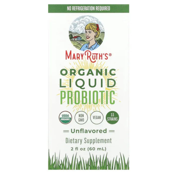 Пробіотики, Organic Liquid Probiotic, MaryRuth's, рідкі, органічні, без смаку, 60 мл