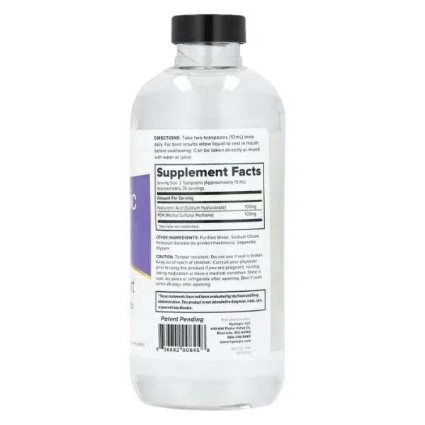 Гіалуронова кислота, підтримка суглобів, Hyaluronic Acid, Joint Support, Hyalogic, удосконалена формула, 354,88 мл