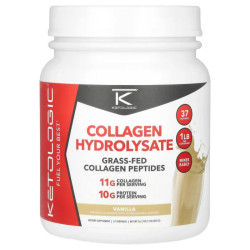 Коллаген гидролизат, вкус ванили, KetoLogic Collagen Hydrolysate, 454 г