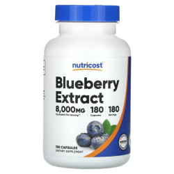 Екстракт чорниці, Nutricost Blueberry Extract, 180 капсул