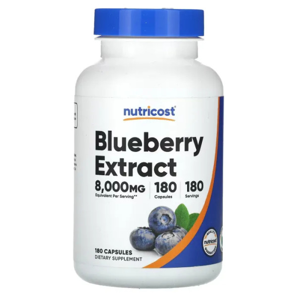 Екстракт лохини, Blueberry Extract, Nutricost, 180 капсул