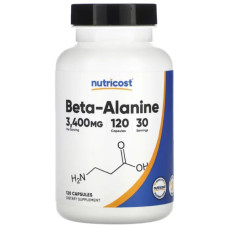 Бета аланін 3400 мг, Nutricost Beta Alanine, 120 капсул