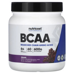 BCAA аминокислоты, вкус виноград, Nutricost Amino Acids BCAA Performance, 600 г