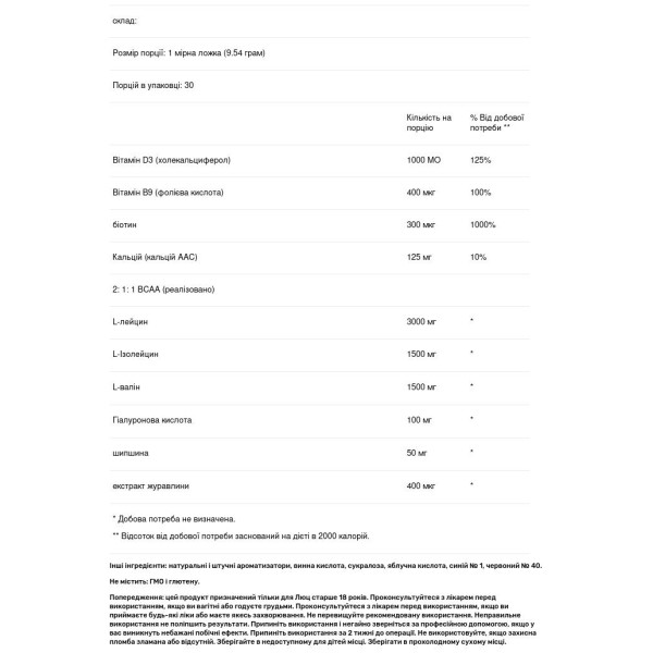 ВСАА для жінок, Women, BCAA, Nutricost, з гіалуроновою кислотою, фолатом, біотином та кальцієм, виноград, 300 г