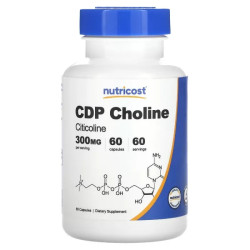 Цитиколін 300 мг, Nutricost CDP Choline, 60 капсул