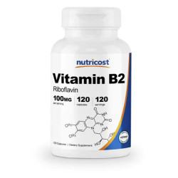 Витамин B2 рибофлавин 100 мг, Vitamin B2 Nutricost, 120 капсул