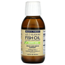 Риб'ячий жир аляскинський високий ДГК, Wiley's Finest Wild Alaskan Fish Oil, смак лайм 125 мл
