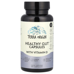 Здоровье кишечника и костей с витамином D, Terra Origin Healthy Gut Capsules with Vitamin D, 60 капсул