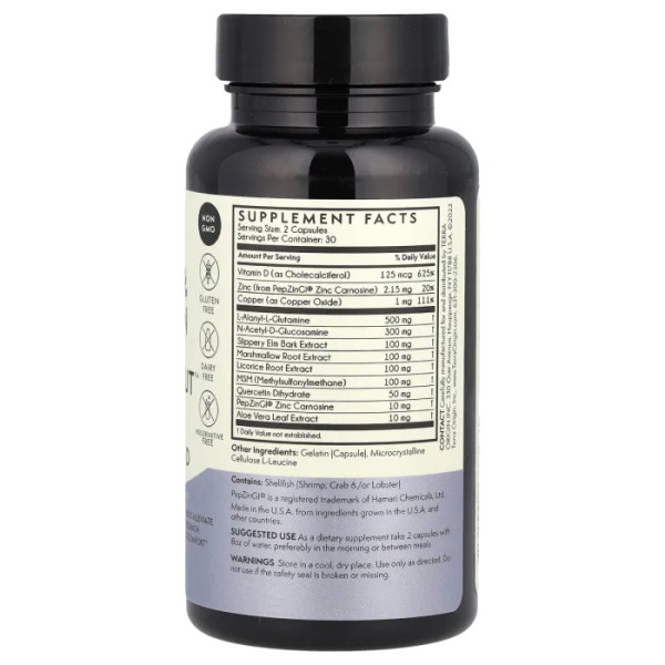 Здоров'я кишечника та кісток, Healthy Gut Capsules with Vitamin D, Terra Origin, з вітаміном D, 60 капсул