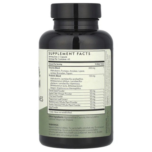 Травні ферменти, Digestive Enzymes, Terra Origin, 60 капсул