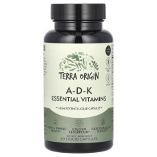 Вітаміни A D K, Terra Origin A-D-K Essential Vitamins, 60 рідких капсул