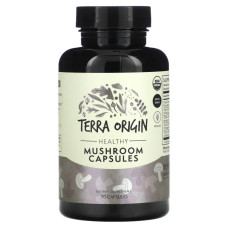 Гриби для імунітету та мозку, Terra Origin Healthy Mushroom Capsules, 90 веганських капсул