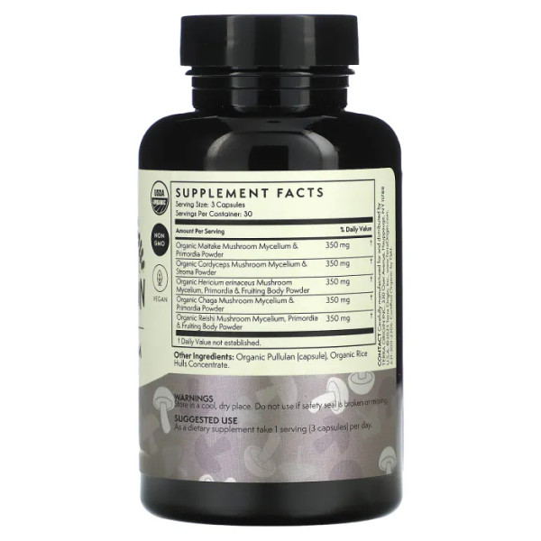 Гриби для імунітету та мозку, Healthy Mushroom Capsules, Terra Origin, 90 веганських капсул