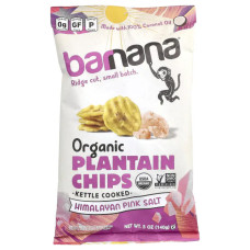 Чіпси з плантану органічні, Barnana Organic Plantain Chips, смак рожева гімалайська сіль, 140 г