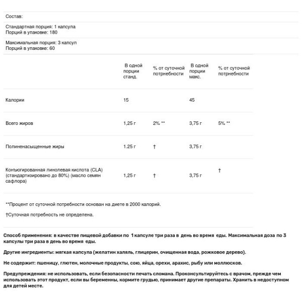 Кон'югована лінолева кислота, CLA-1250, NatureWise, 180 гелевих капсул