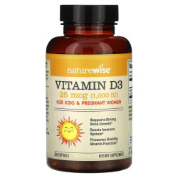 Вітамін D3 25 мкг (1000 МО), NatureWise Vitamin D3, 360 гелевих капсул