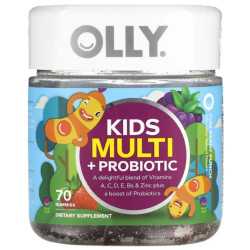 Детские мультивитамины с пробиотиком жевательные, вкус ягодный пунш, OLLY Kids Multi + Probiotic, 70 жевательных конфет