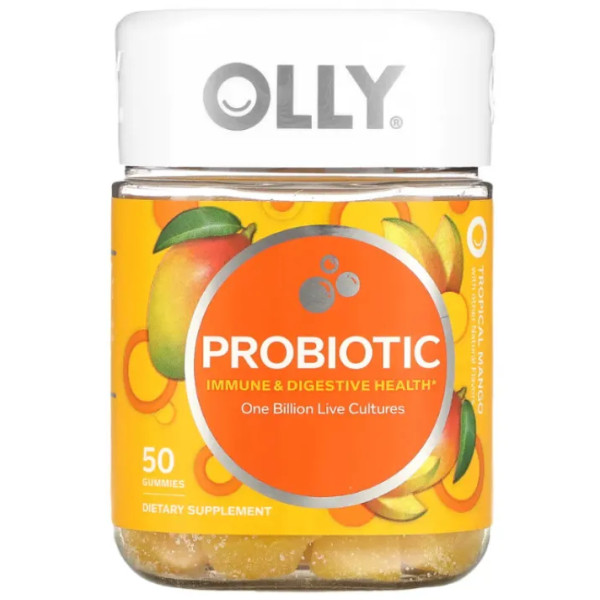 Пробіотик для здоров'я імунної та травної системи, Probiotic, OLLY, смак тропічне манго, 1 млрд КУО, 50 жувальних цукерок
