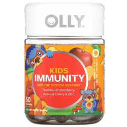 Иммунитет для детей жевательные, вкус вишня и ягоды, OLLY Kids Immunity, 50 жевательных конфет