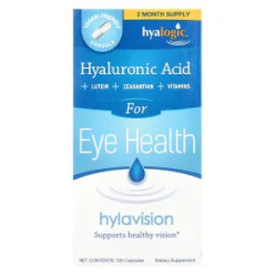 Здоров'я очей, комплекс з гіалуроновою кислотою лютеїном зеаксантином та вітамінами, Hylavision Hyalogic, 120 капсул