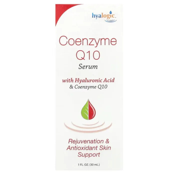 Сироватка для обличчя з коензимом Q10 та гіалуроновою кислотою, Coenzyme Q10 Serum with Hyaluronic Acid, Hyalogic, 30 мл
