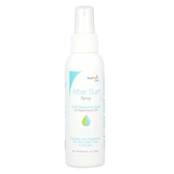 Спрей після засмаги, After Sun Spray, Hyalogic, з гіалуроновою кислотою та олією перцевої м'яти, 118 мл