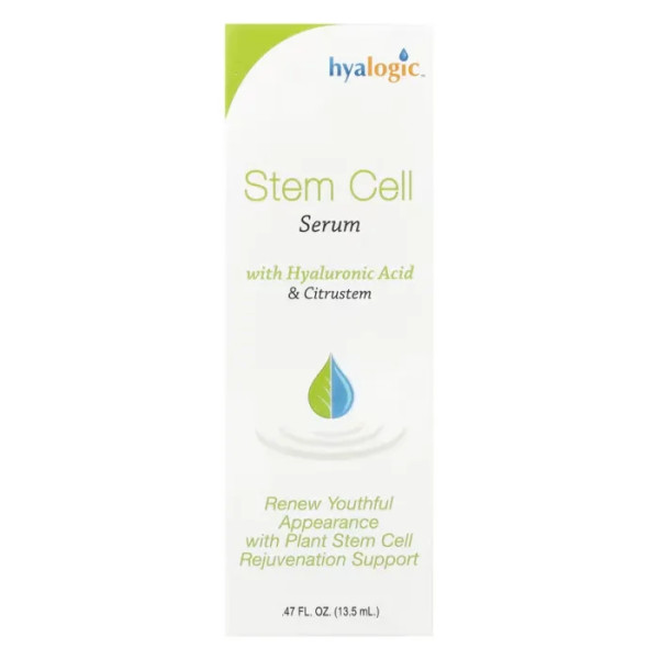Сироватка для обличчя, зі стовбуровими клітинами, Stem Cell Serum, Hyalogic, з гіалуроновою кислотою та екстрактом цитрусових, без аромату, 13,5 мл