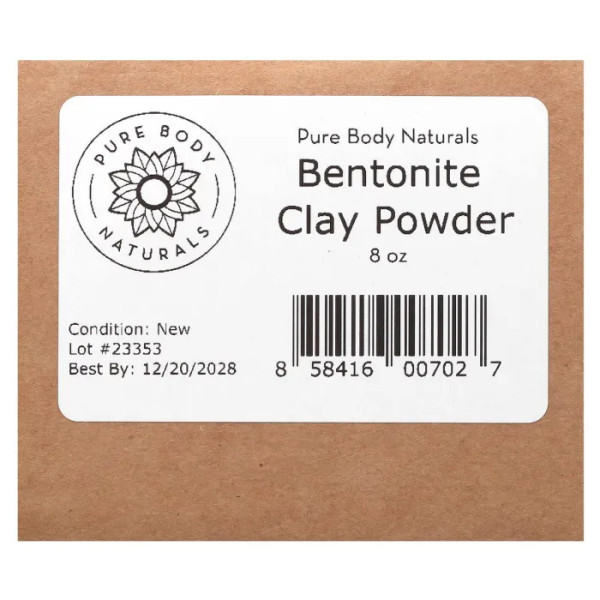 Бентонітова глина, Indian Healing Bentonite Clay Powder, Pure Body Naturals, порошок, індійська цілюща, 227 г