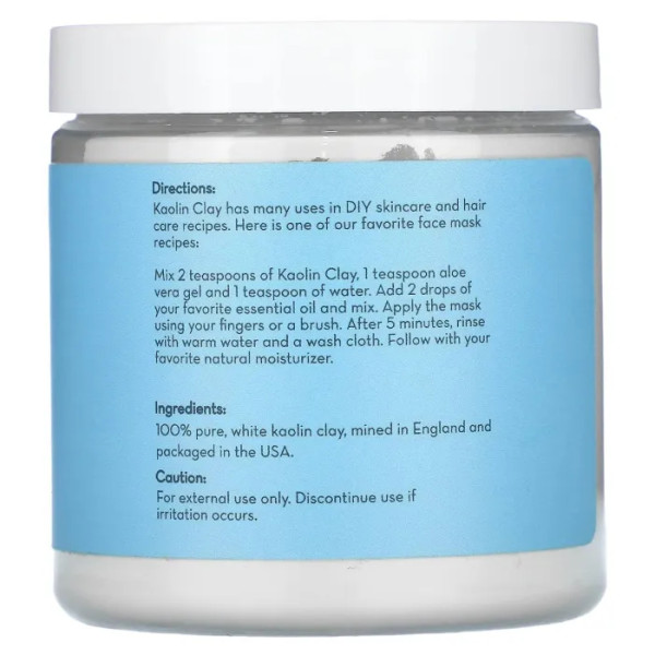 Каолінова глина, 100% Pure & Natural Kaolin Clay, Pure Body Naturals, чиста та натуральна, 100 г