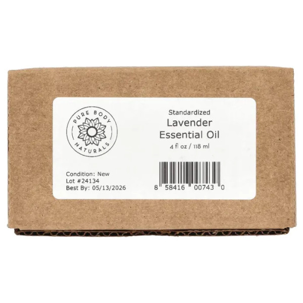 Ефірна олія лаванди, Essential Oil, Pure Body Naturals, 118 мл