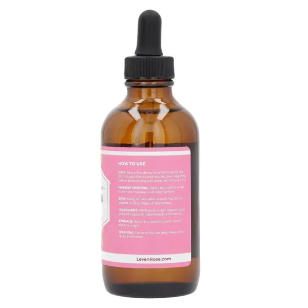 Олія жожоба, Jojoba Oil, Leven Rose, 100% чиста та органічна, 118 мл