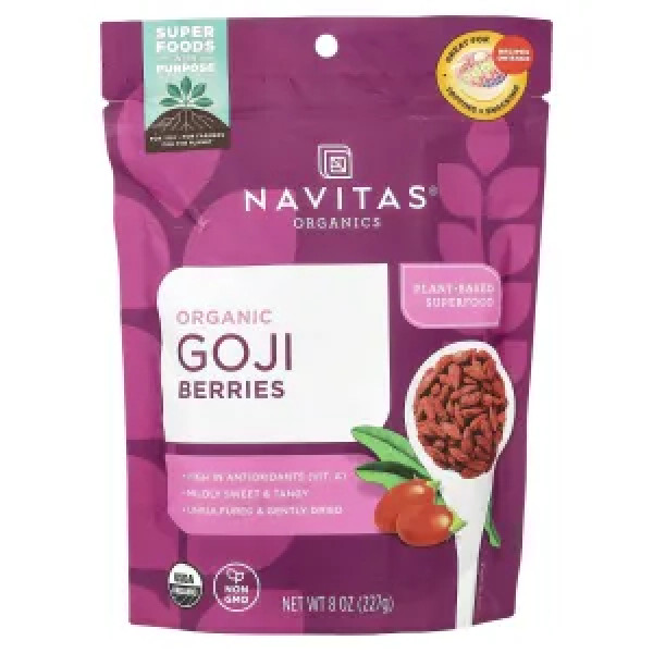Годжі ягоди, Organic Goji Berries, Navitas Organics, 227 г