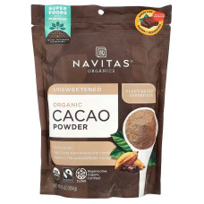 Какао порошок без цукру органік, Cacao Navitas Organics, 454 г