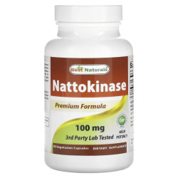 Наттокиназа 100 мг, Best Naturals Nattokinase, 90 вегетарианских капсул