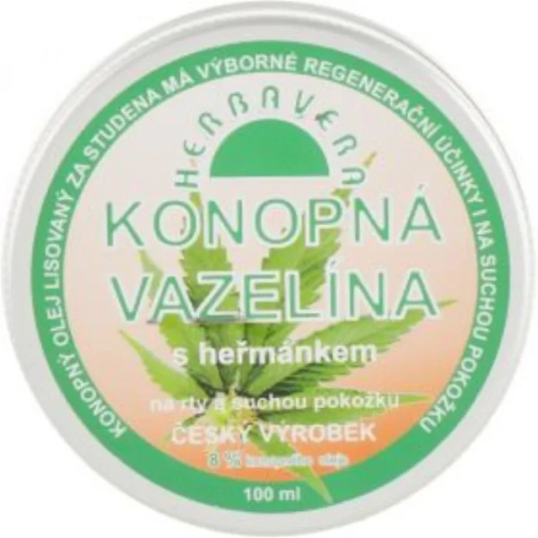 Вазелін на конопляній олії з ромашкою, Vaseline on hemp oil, Herbavera, 100 мл