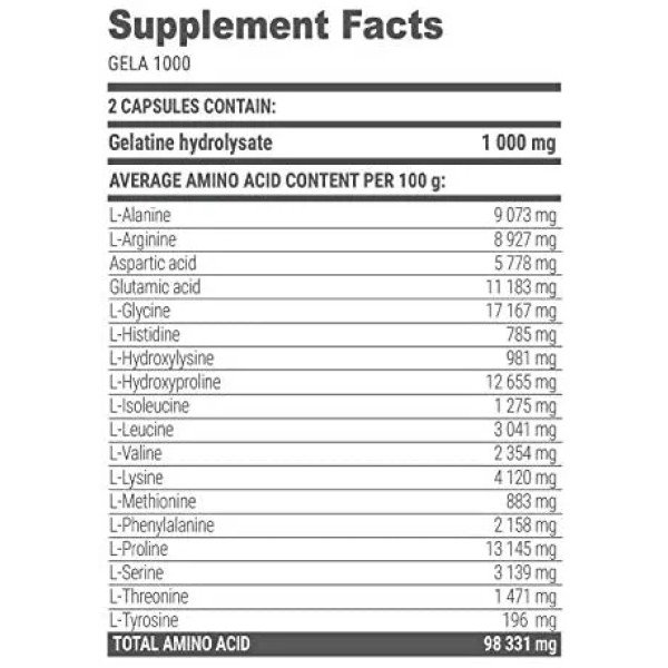 Гідролізат колагену, Gela, Extrifit, 1000 мг, 250 капсул