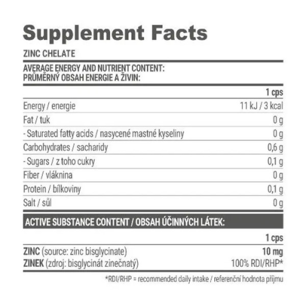 Цинк хелатний, Zinc Chelate, Extrifit, 100 капсул